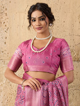  Cotton silk Ajrakh styleSaree under 1000