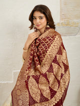New Launch Pure Khaddi Georgette Upada Neemzari Bandhej Dupatta 2