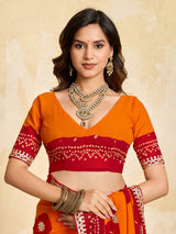 KcPc Elegant Georgette Bandhani Saree with Rich Gotapatti Work PDM