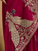 Buy Gaji Silk Saree with Heavy Embroidery Work Kcpc