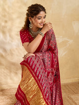 Buy Modal Silk Ajrakh Style With Mirror Work KcPc 