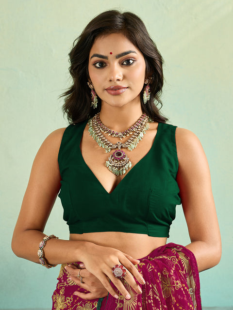 KcPc Designer Rajwari Style Chiffon Saree with Aari Embellishment  SNI