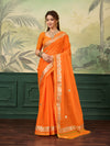 BuyKota doria cotton with Gota patti work saree Orange colour under 1000