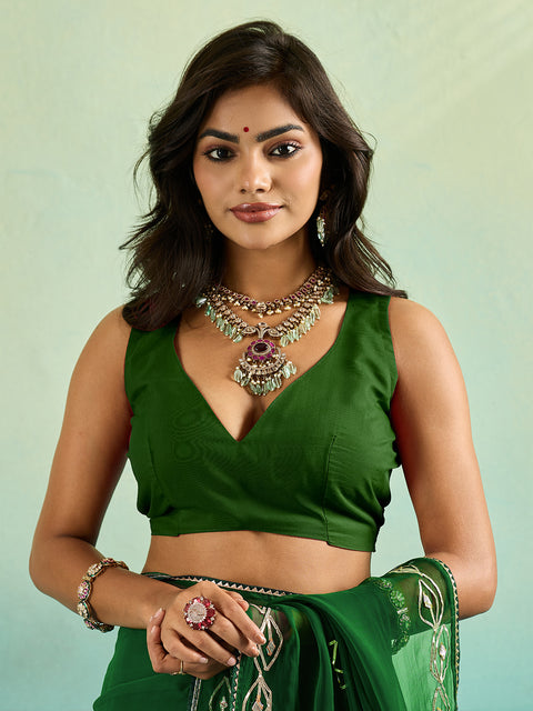 KcPc New Chiffon Bollywood Style Gotapatti Work Saree MHS
