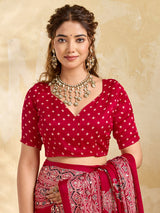 Buy Modal Silk Ajrakh Style With Mirror Work KcPc 