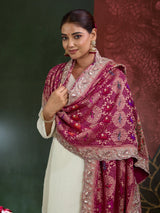 KcPc New Khaddi Georgette Embroidery Heavy Border Work Dupatta TUF