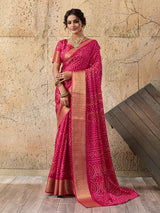  Cotton silk Ajrakh styleSaree under 1000