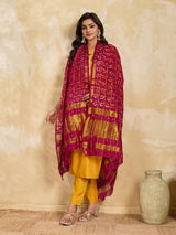 KcPc Premium Art Silk Bandhani Ghatchola Dupatta for Traditional Look