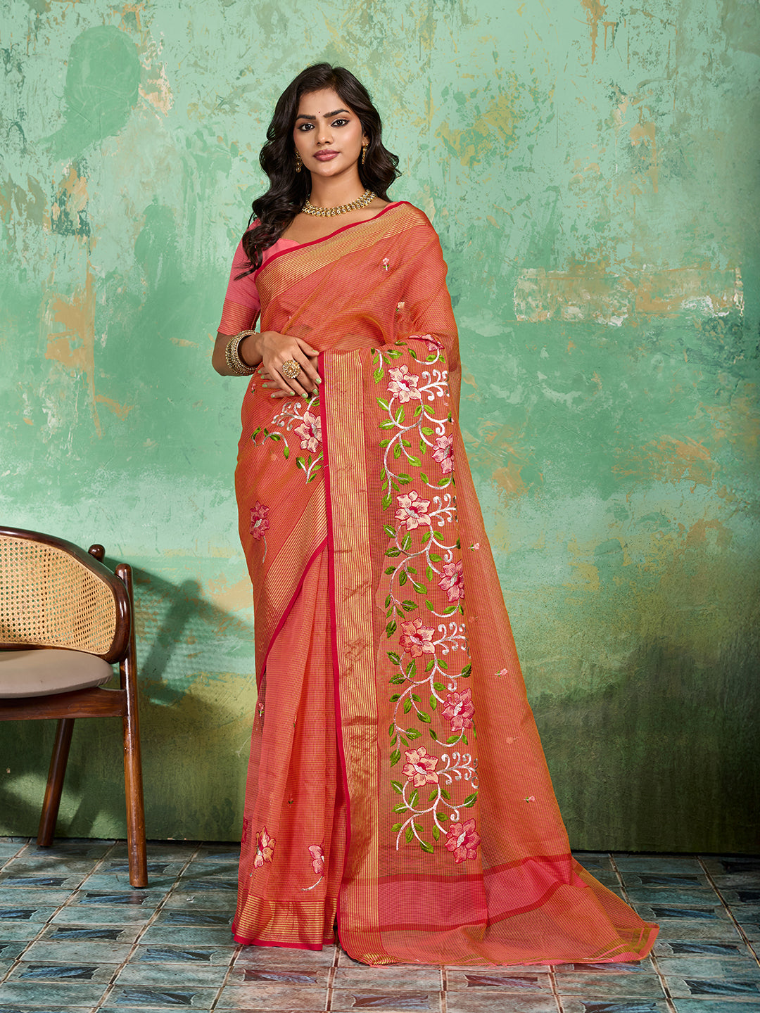 Buy New Launch Kota Doriya Banarasi Style With kashish work Saree