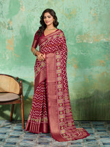 Buy New Launch Cotton Silk Printed Style With Daily Wear Pink Saree