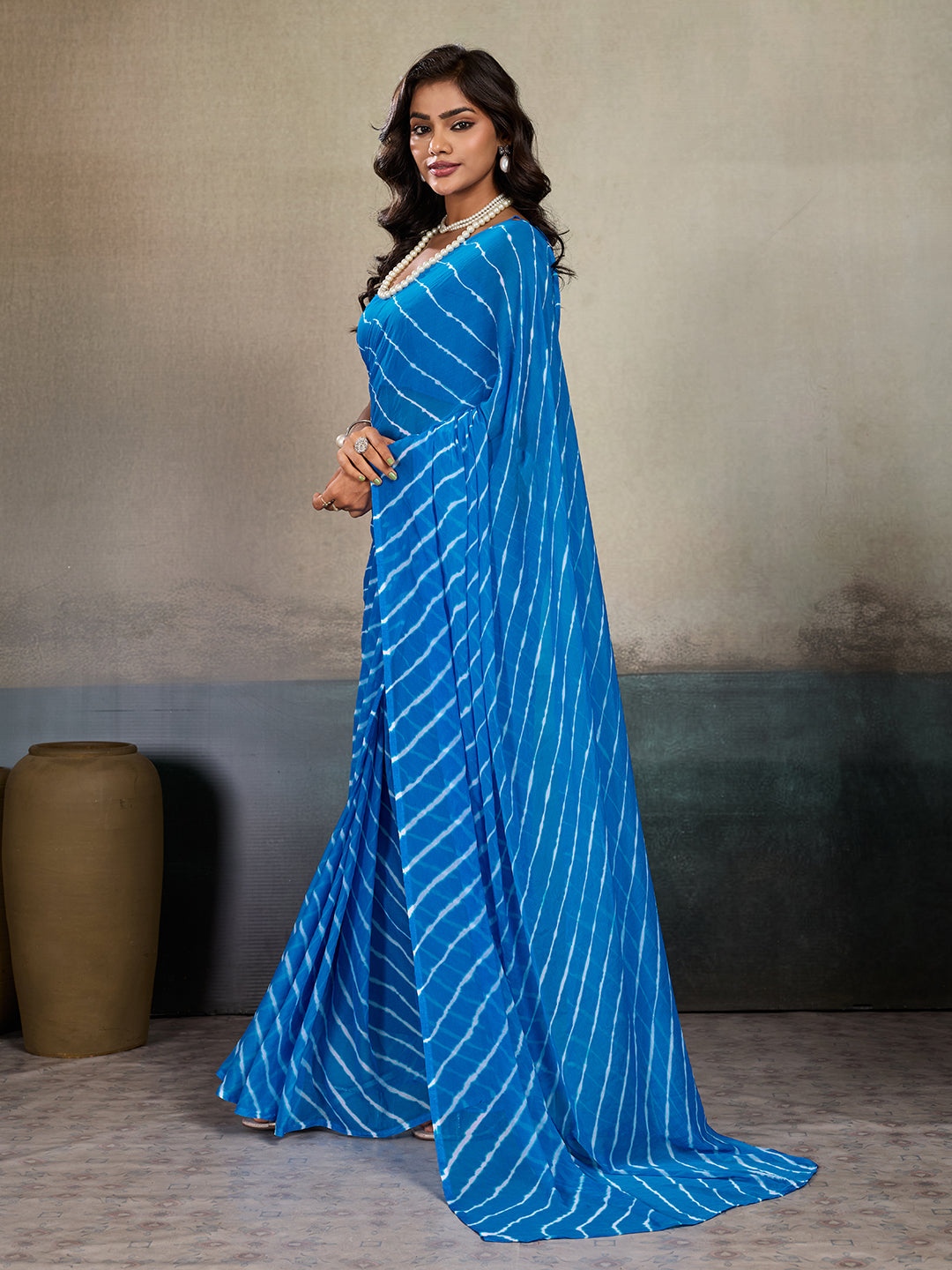 Buy New Chiffon Leheriya Style With Casual Wear Saree