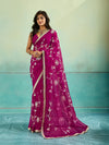 KcPc New Traditional Royal Chiffon Saree with Elegant Gota Patti Work SNL