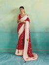 KcPc New Ajrakh Style Creap Silk Saree with Stone Work Saree STR