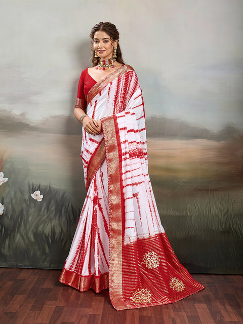 Buy Chiffon Faag Style Saree Whgit Gotapatti Work  Kcpc 