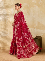 Buy Modal Bandhani Saree with Cutdana Work Kcpc image 2