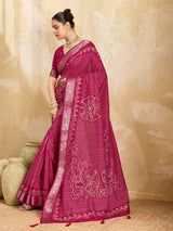 Pure Dola Silk saree in Bandhani style