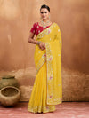 Bikaneri Kota Doria saree in yellow color 