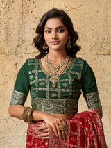 KcPc Designer Rajwadi style Gharchola Bandhej Sarees red pdm