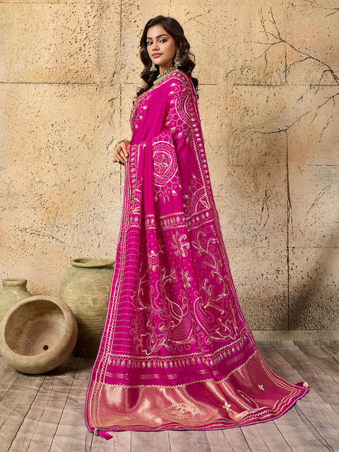 Buy Modal Silk Bandhani Style Saree Kcpc 