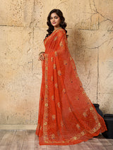 Buy latest Royal Bandhani Georgette Saree With Wedding Wear