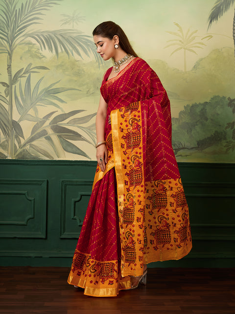 KcPc New Beautiful Ghatchola Style Saree in Pure Cotton  KC