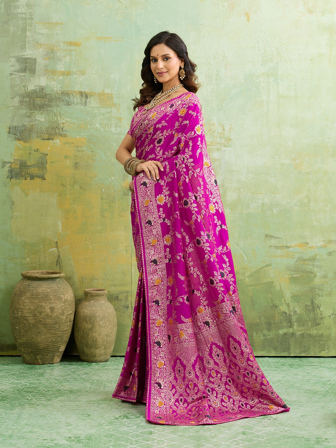  Silk With Zari Weaving Saree under 2000