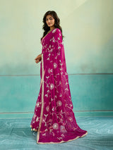 KcPc New Traditional Royal Chiffon Saree with Elegant Gota Patti Work SNL