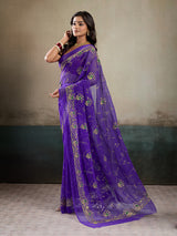 Buy Designer Saree With Handcrafted Aari Tari Work 