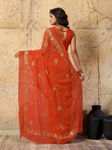 Buy latest Royal Bandhani Georgette Saree With Wedding Wear