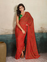 Buy New Chiffon Leheriya Style With Casual Wear Saree