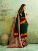 silk Zari weaving Work Saree in multi colour