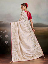 Buy Designer Saree with Embroidery Tari Work Kcpc Image 5