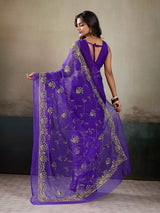 Buy Designer Saree With Handcrafted Aari Tari Work 