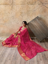  Cotton silk Ajrakh styleSaree under 1000
