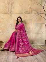Buy Modal Silk Bandhani Style Saree Kcpc 