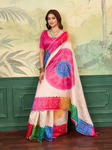 Buy Bandhani Saree With Casual Wear