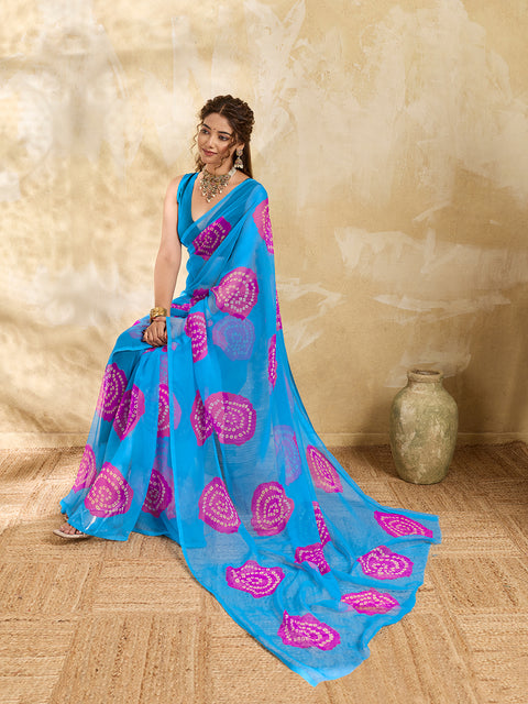 Rajwadi Bandhani Style saree under 500