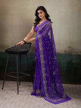 Buy Designer Saree With Handcrafted Aari Tari Work 