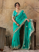 Buy Georgette Kacha Gotapatti Saree kcpc