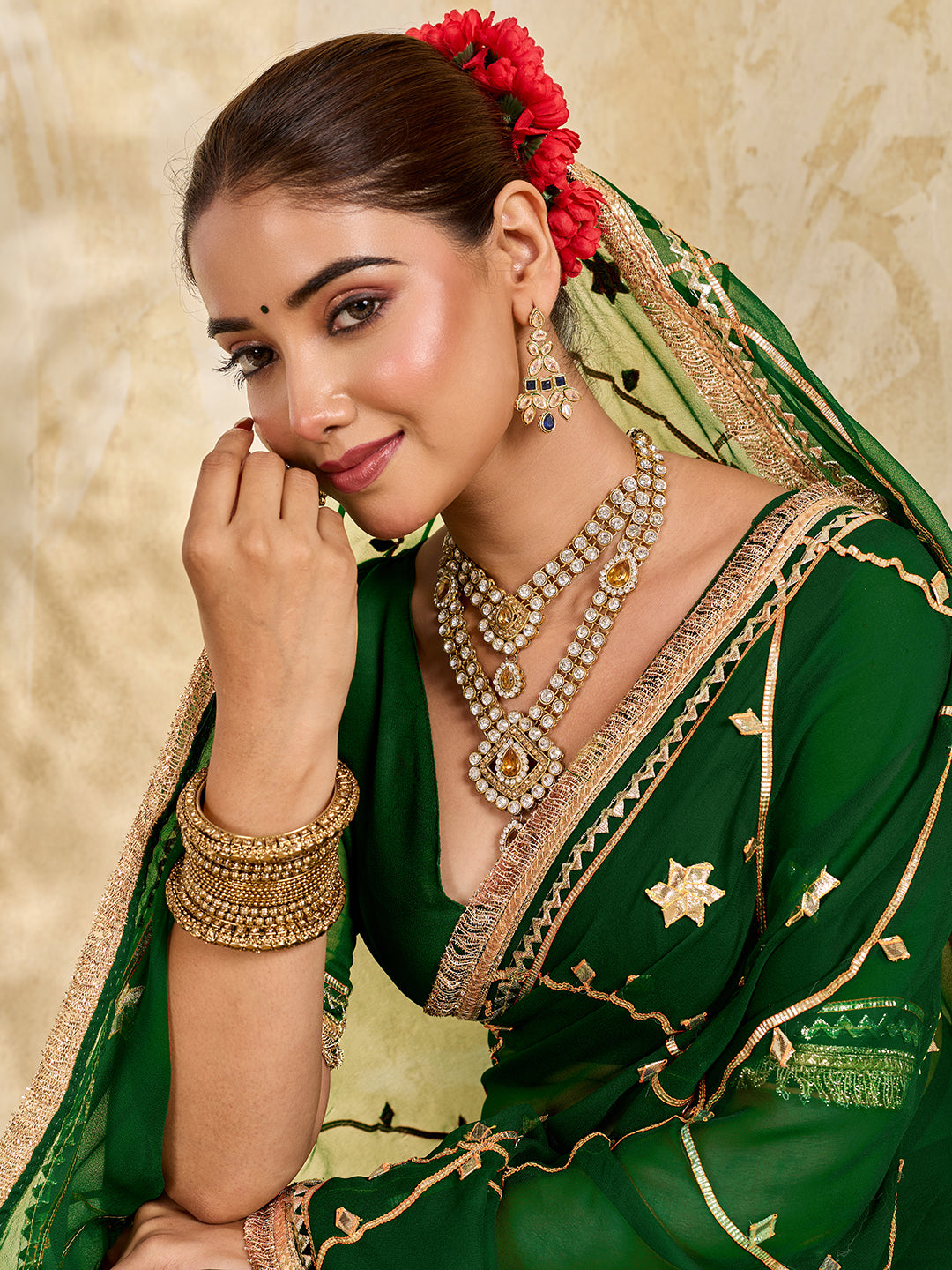 Buy Georgette Saree with Gota patti Work kcpc