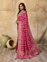 Gharchola saree with Catdana jardozi work