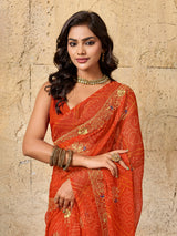 Buy latest Royal Bandhani Georgette Saree With Wedding Wear