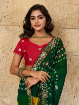 Buy Georgette Bandhani Saree With Festive Wear Kcpc