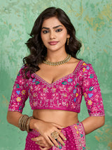 Georgette Bandhani With Gotapatti Work Saree 