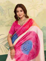 Buy Bandhani Saree With Casual Wear