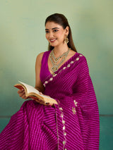 Buy Leheriya Style With Gotapatti Work Saree