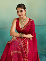  Buy Gaji Silk Ghatchola Bandhani Saree in red colour