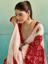KcPc New Ajrakh Style Creap Silk Saree with Stone Work Saree STR