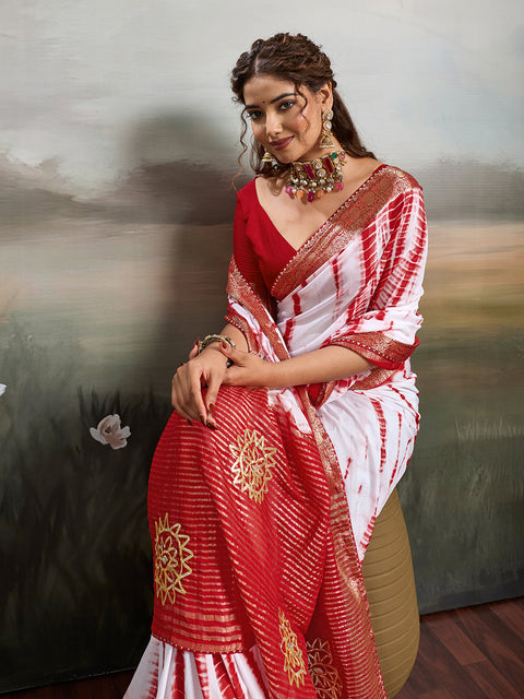 Buy Chiffon Faag Style Saree Whgit Gotapatti Work  Kcpc 