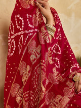 Buy Modal Bandhani Saree with Cutdana Work Kcpc image 5